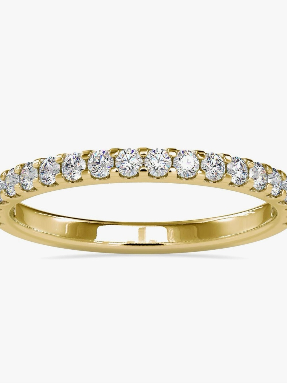 Certified VVS Gems White Diamond 18k Gold Half Eternity Ring Size 7 - Picture 1 of 13
